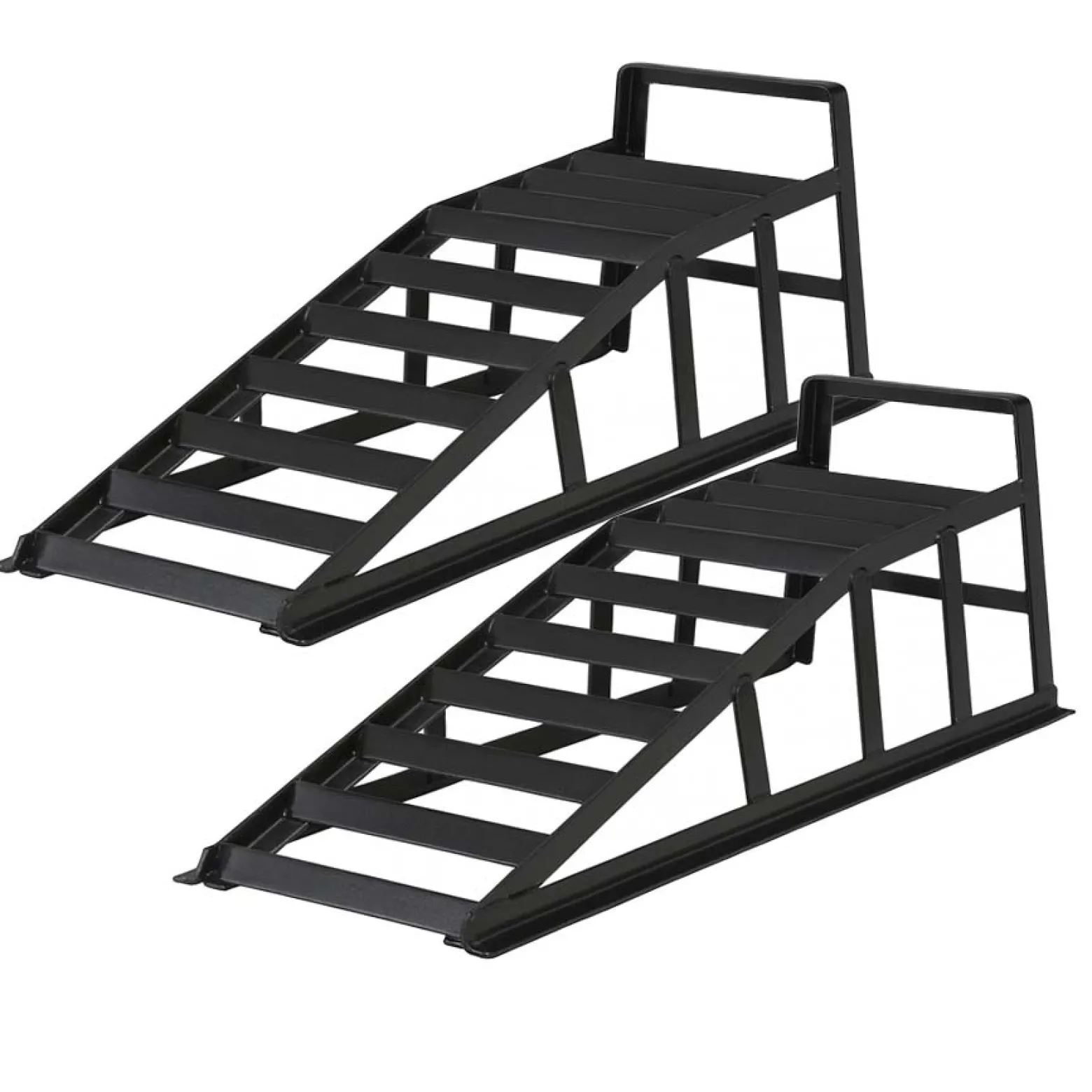 Wiltec Auffahrrampe 2er Set bis 2 t je Paar, 940 x 310 x 270 mm, Auffahrschiene für Fahrzeuge, Verladerampen aus Stahl