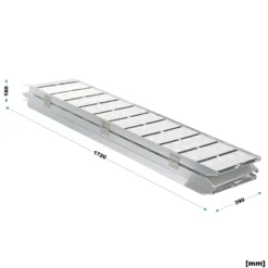 Wiltec Auffahrrampe 3-fach klappbar 172cm 340kg pro Element für Motorrad ATV Quad, Aluminium Auffahrschiene faltbar, Verladerampe rutschsicher