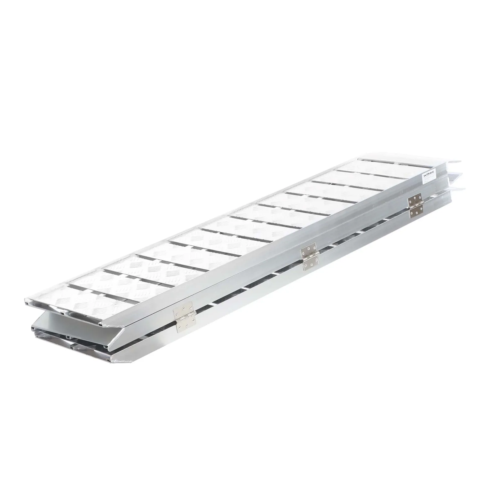 Wiltec Auffahrrampe 3-fach klappbar 215cm 340kg pro Element für Motorrad ATV Quad, Aluminium Auffahrschiene faltbar, Verladerampe rutschsicher
