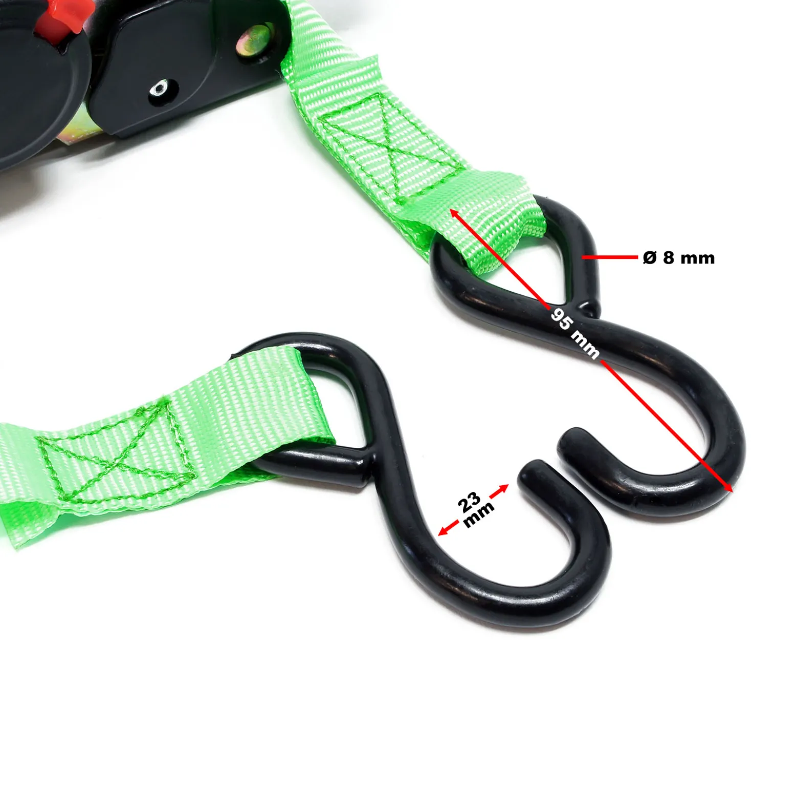Wiltec Automatik Zurrgurt 320 daN Zuglast 3,5m x 25mm PES Spanngurt mit S-Haken selbstaufrollend, ideal für Autotransport