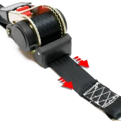 Wiltec Automatik Zurrgurt 750 daN Zuglast 3 m x 50mm PES Spanngurt mit S-Haken selbstaufrollend, ideal für Autotransport