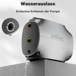 Wiltec automatische Magnetkreiselpumpe 450 W, Magnetpumpe mit 30 m Förderhöhe, Kreiselpumpe für Haus und Garten