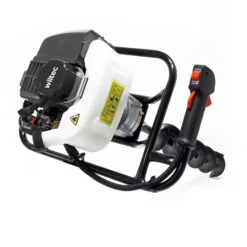 Wiltec Benzin Erdlochbohrer Set mit 250 mm Bohrer, 1,4 kW 1,9 PS 52ccm Pfahlbohrer Pflanzenbohrer