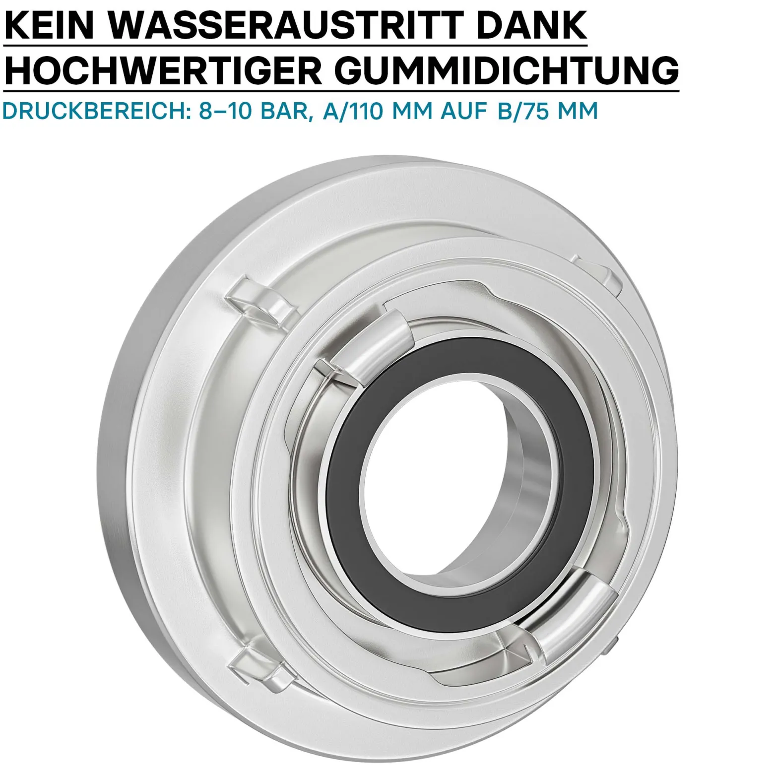 Wiltec Übergangsstück Storz Kupplung A 110 auf B 75 aus Aluminium Kupplungsreduzierung A/110 zu B/75
