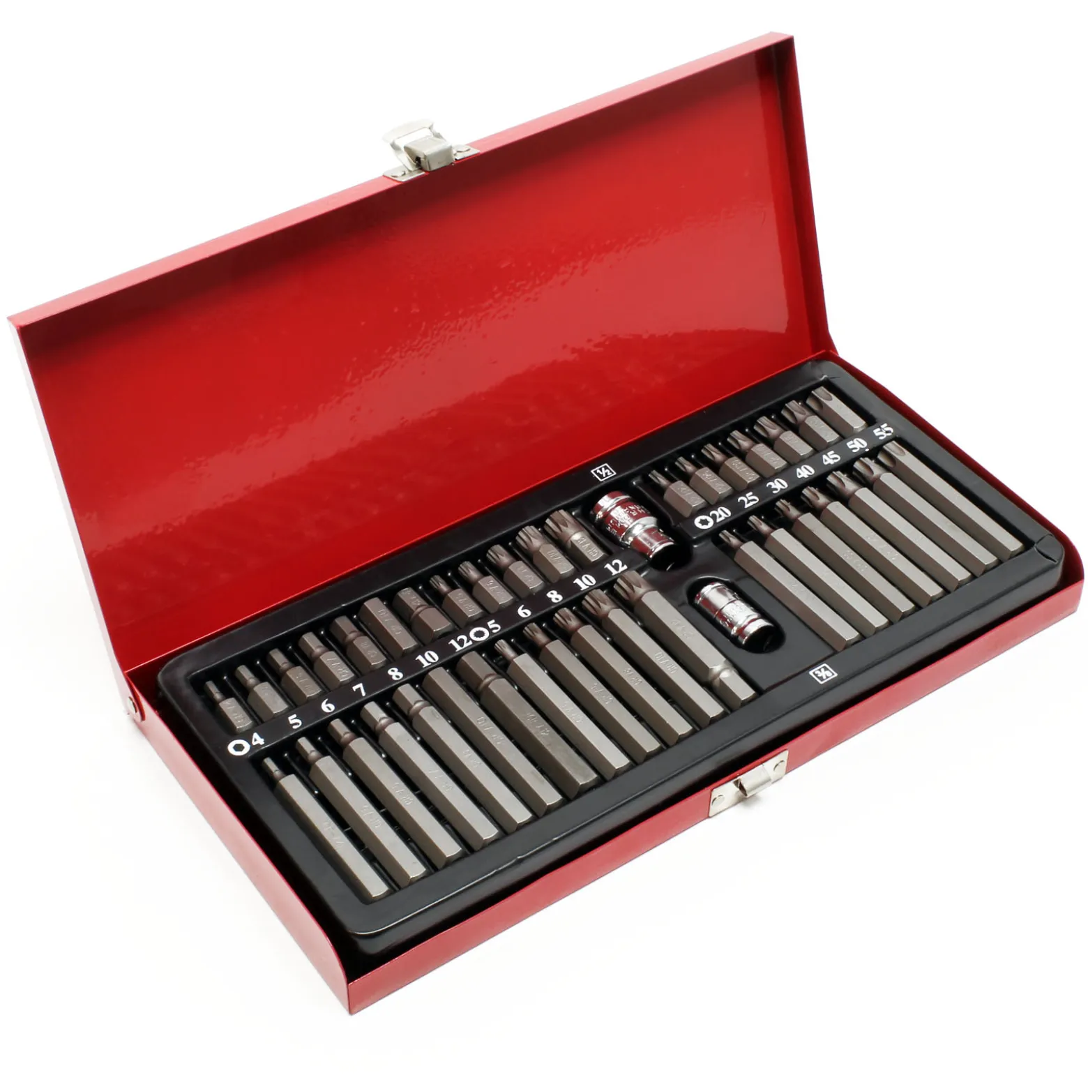 Wiltec Bitset 40-teilig mit 2 Bithaltern und 38 Bits im praktischen Koffer, Bitsatz, Bit Set, Schraubendreher