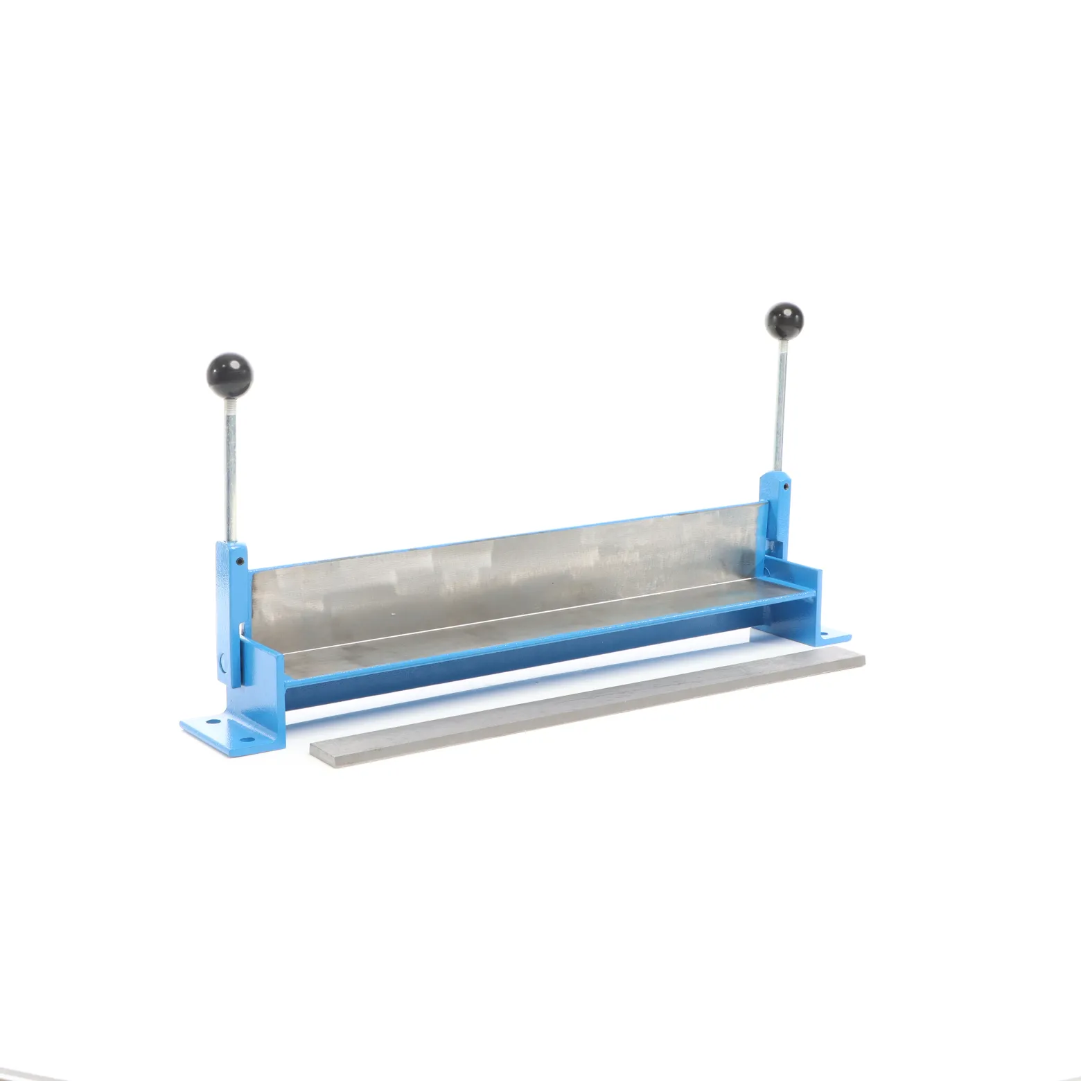 Wiltec Blechbiegemaschine 460 mm (18") Blechlänge, max. 90° Biegewinkel, Abkantbank zum Blech Abkanten aus Gusseisen in Blau und Grau