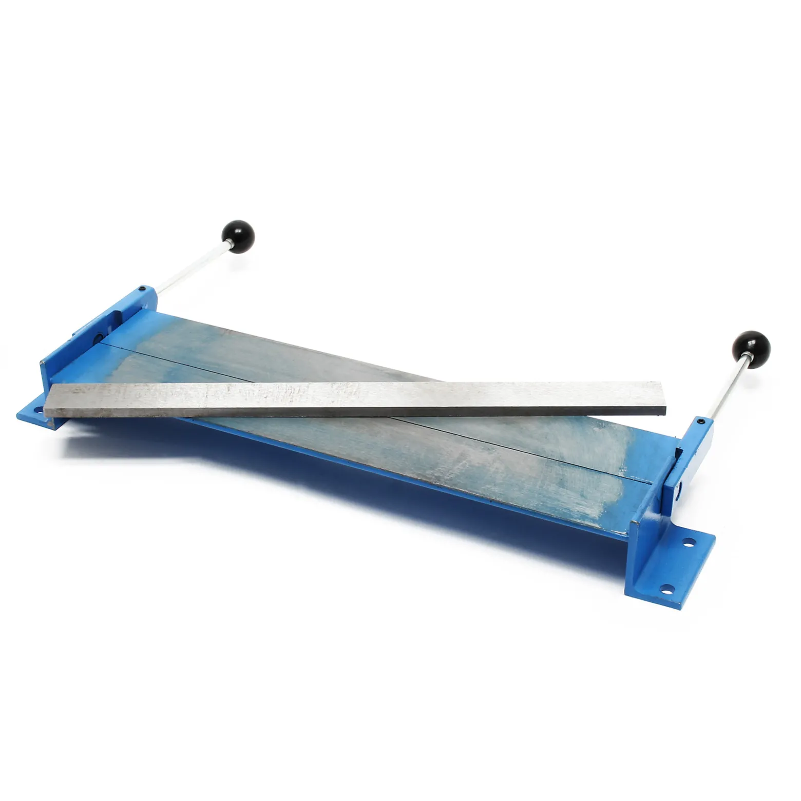 Wiltec Blechbiegemaschine 460 mm (18") Blechlänge, max. 90° Biegewinkel, Abkantbank zum Blech Abkanten aus Gusseisen in Blau und Grau