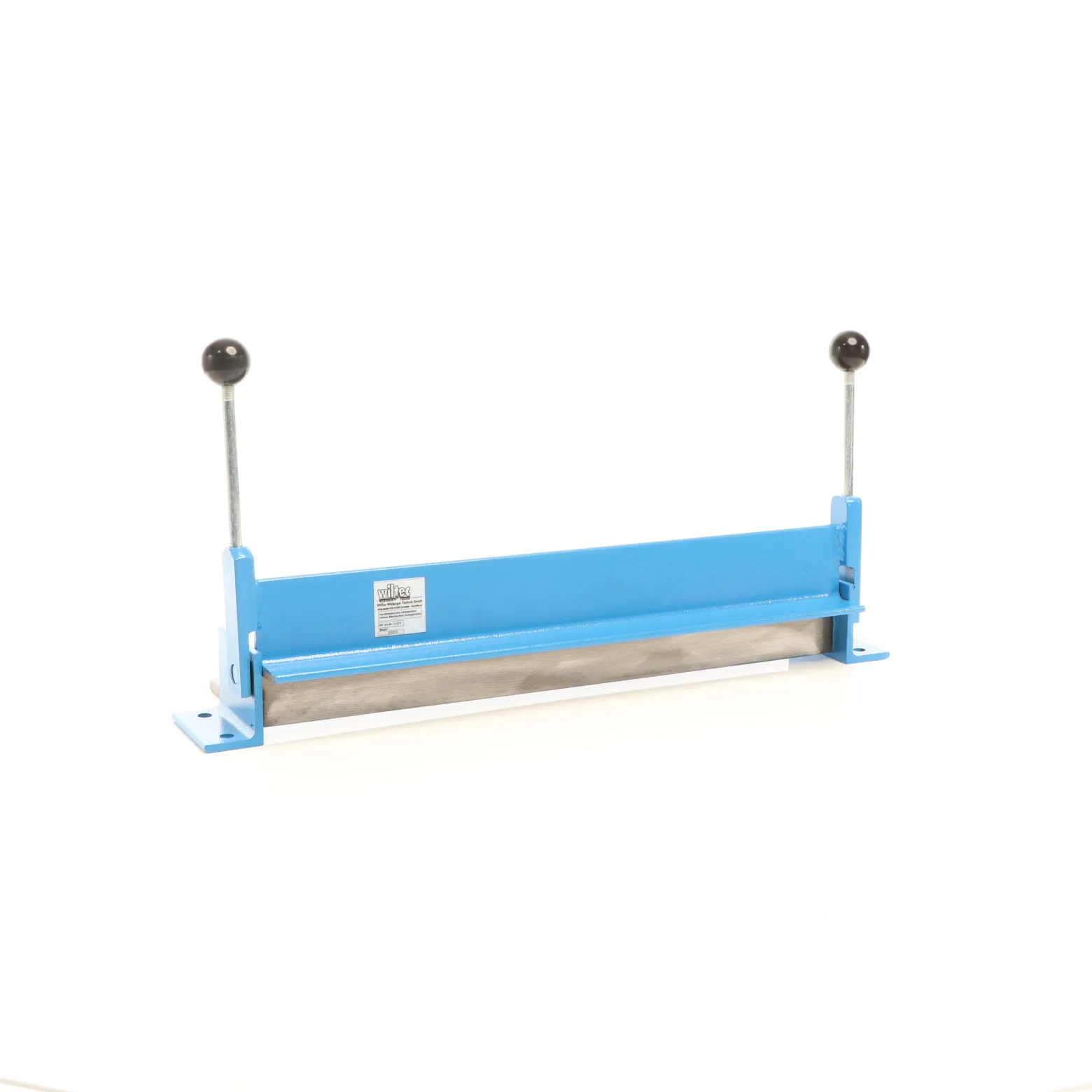 Wiltec Blechbiegemaschine 460 mm (18") Blechlänge, max. 90° Biegewinkel, Abkantbank zum Blech Abkanten aus Gusseisen in Blau und Grau