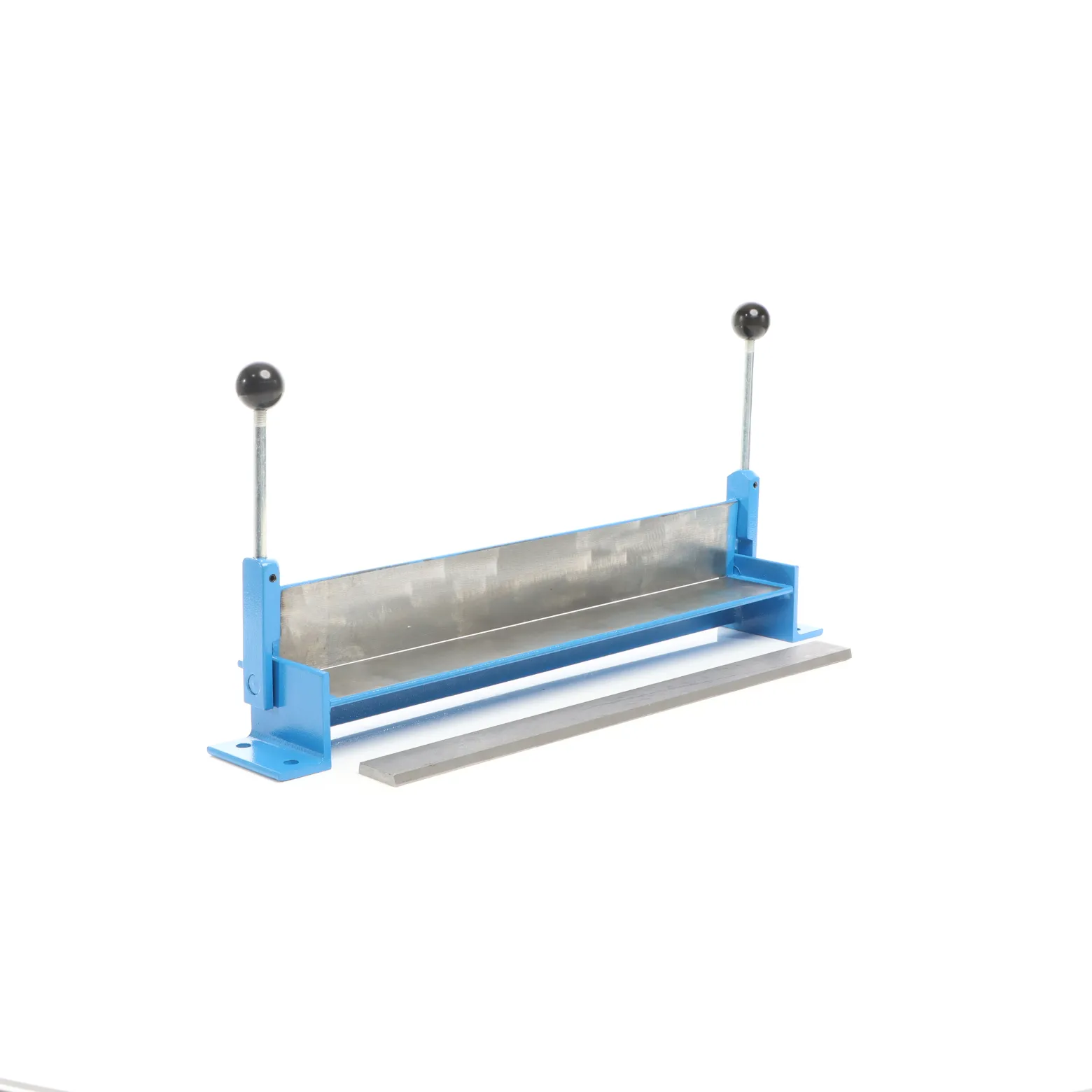 Wiltec Blechbiegemaschine 460 mm (18") Blechlänge, max. 90° Biegewinkel, Abkantbank zum Blech Abkanten aus Gusseisen in Blau und Grau