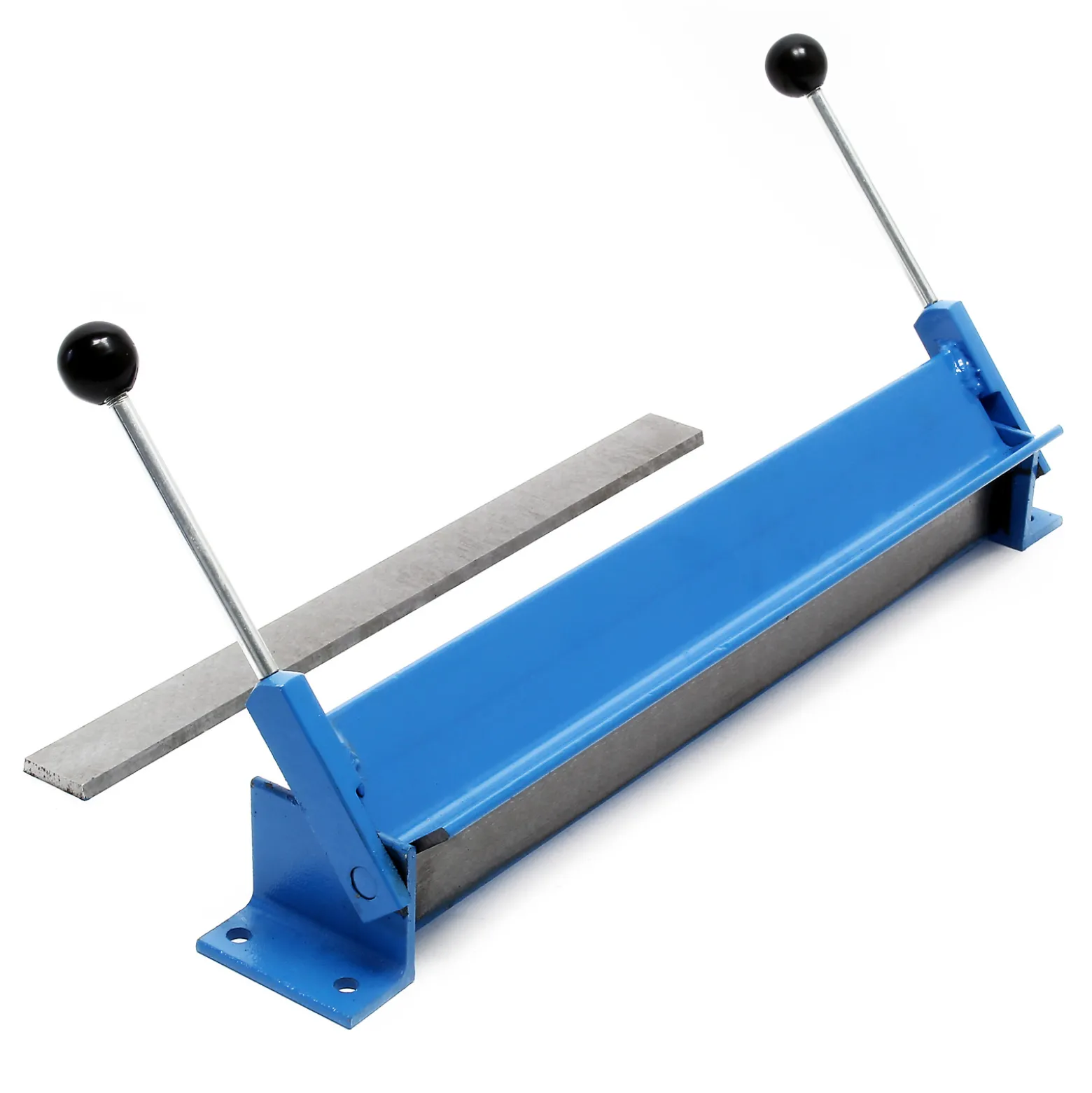 Wiltec Blechbiegemaschine 460 mm (18") Blechlänge, max. 90° Biegewinkel, Abkantbank zum Blech Abkanten aus Gusseisen in Blau und Grau
