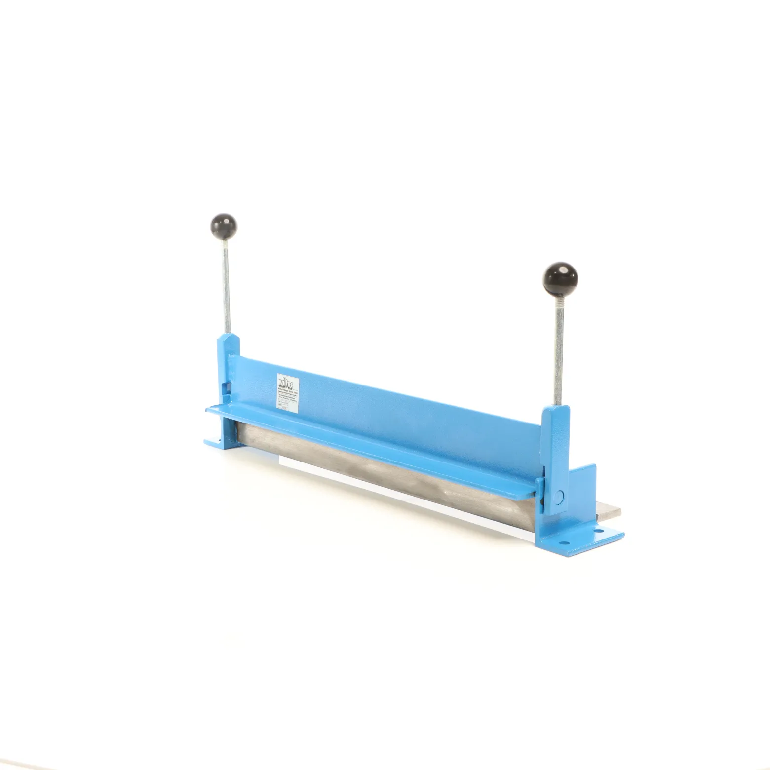 Wiltec Blechbiegemaschine 460 mm (18") Blechlänge, max. 90° Biegewinkel, Abkantbank zum Blech Abkanten aus Gusseisen in Blau und Grau