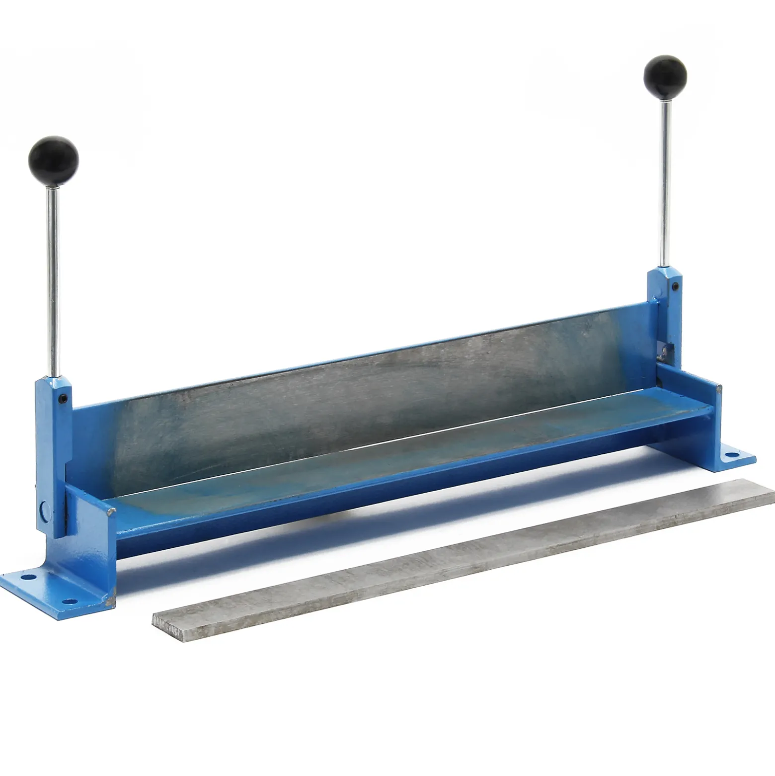 Wiltec Blechbiegemaschine 460 mm (18") Blechlänge, max. 90° Biegewinkel, Abkantbank zum Blech Abkanten aus Gusseisen in Blau und Grau