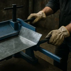 Wiltec Blechbiegemaschine 910 mm Arbeitsbreite, max. 135° Biegewinkel, Abkantbank zum Blech Abkanten aus Gusseisen in Blau und Grau