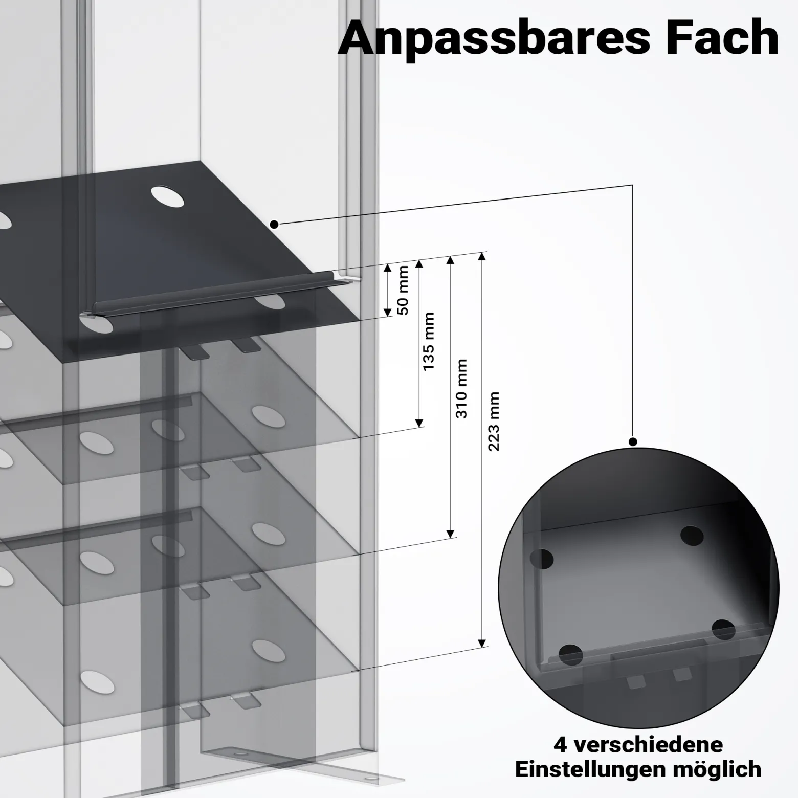 Wiltec Briefkasten anthrazit 420 x 240 x 1020 mm, Standbriefkasten zur Bodenmontage mit Schloss, abschließbarer Postkasten aus Stahl mit Dach