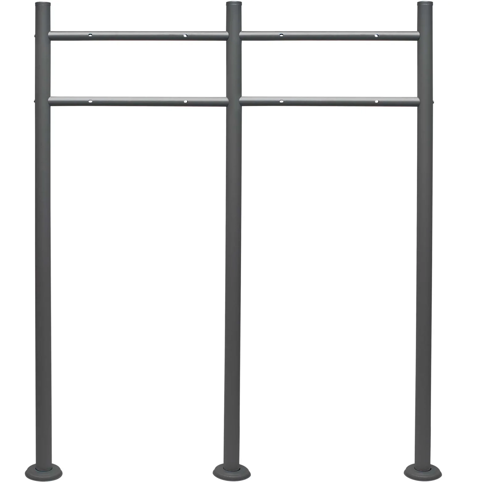 Wiltec Briefkasten Ständer 2-fach Anthrazit 1200 x 1000 mm, Doppel Standfuß für Postkasten Briefkästen Mailbox, Briefkastenständer aus Stahl für Standbriefkasten