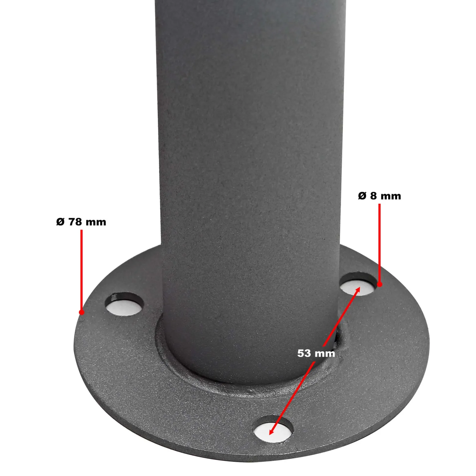 Wiltec Briefkasten Ständer 2-fach Anthrazit 1200 x 1000 mm, Doppel Standfuß für Postkasten Briefkästen Mailbox, Briefkastenständer aus Stahl für Standbriefkasten