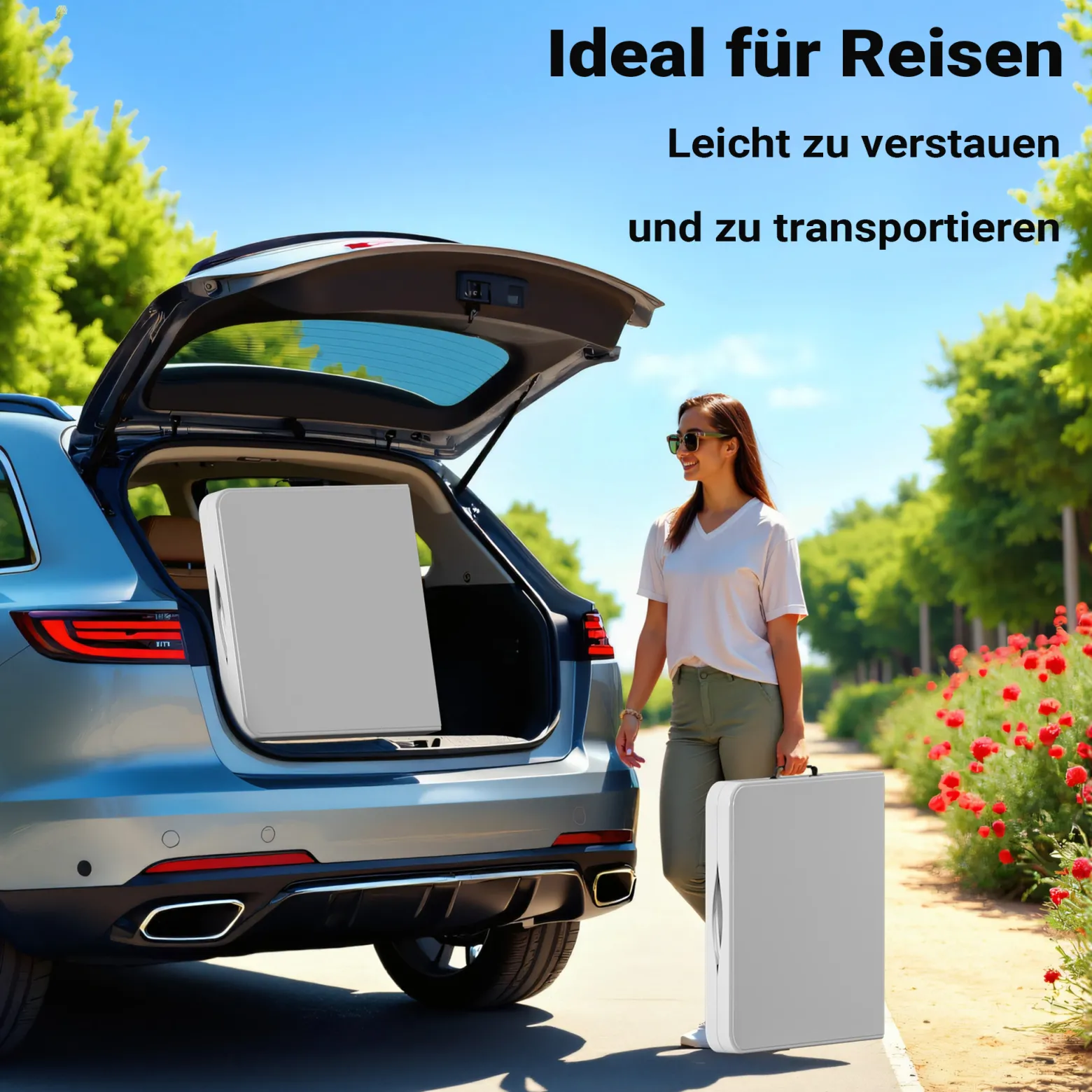 Wiltec Campingtisch klappbar 122x60x75 cm Klapptisch mit Tragegriff Partytisch Biertisch Gartentisch Buffettisch Bierzeltgarnitur Camping Tisch faltbar