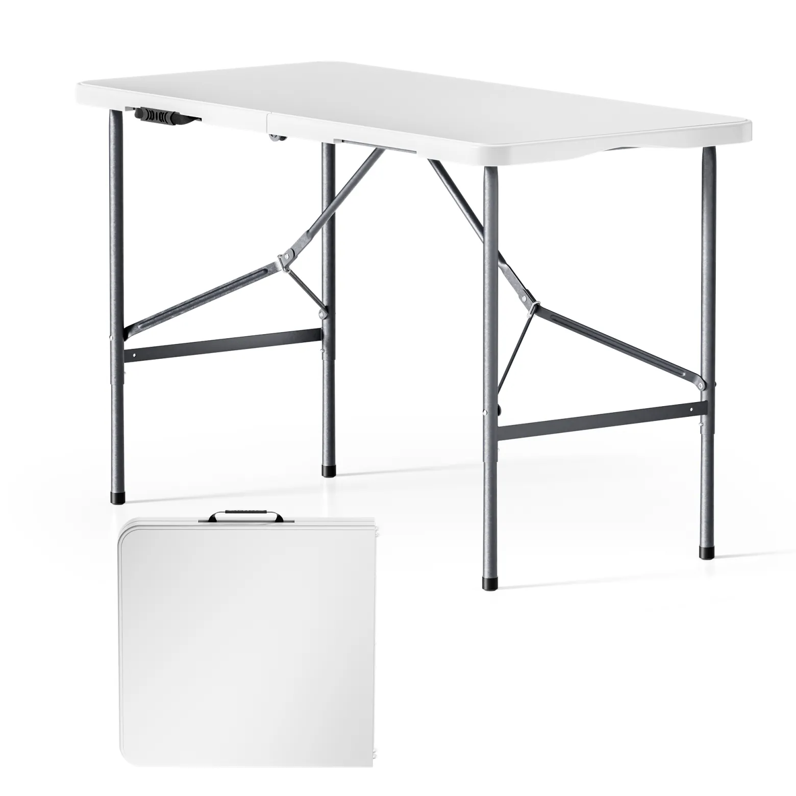 Wiltec Campingtisch klappbar 122x60x75 cm Klapptisch mit Tragegriff Partytisch Biertisch Gartentisch Buffettisch Bierzeltgarnitur Camping Tisch faltbar