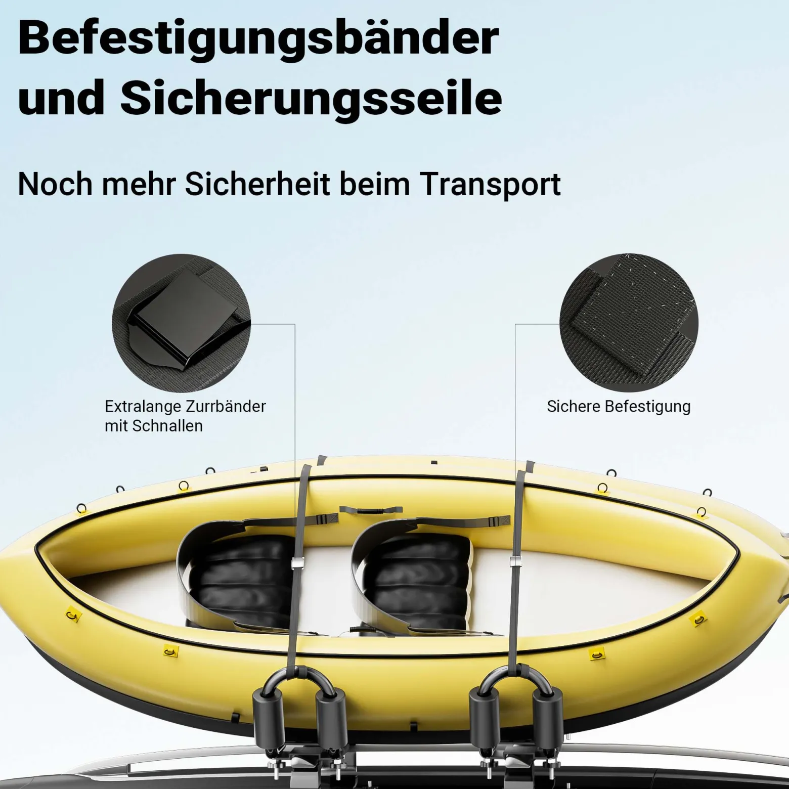 Wiltec Dachträger 2er Set für Boot und Kajak, Boothalterung für Autodachträger, J-Bar Kajakhalter, Bootsträger inkl. Befestigungsbänder