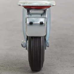 Wiltec Doppelstopp-Lenkrolle Ø200mm bis 150kg Tragkraft mit Gummirad und Feststellbremse leiser Lauf, Transportrolle Möbelrolle Laufrolle Möbel-Lenkrolle