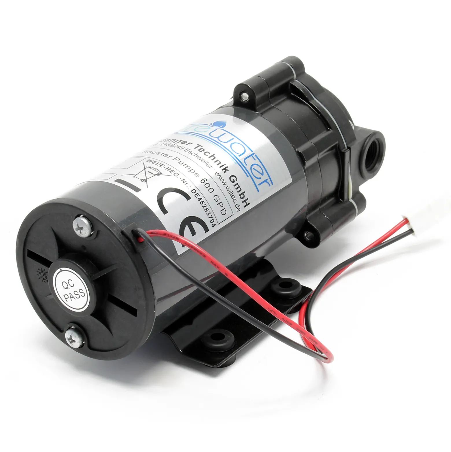 Wiltec Druckerhöhungspumpe 600 GPD (2300 l), Booster Pumpe 108 W für Umkehrosmoseanlage, Wasser Eingangsdruck 2 bar auf Ausgangsdruck 5 bar