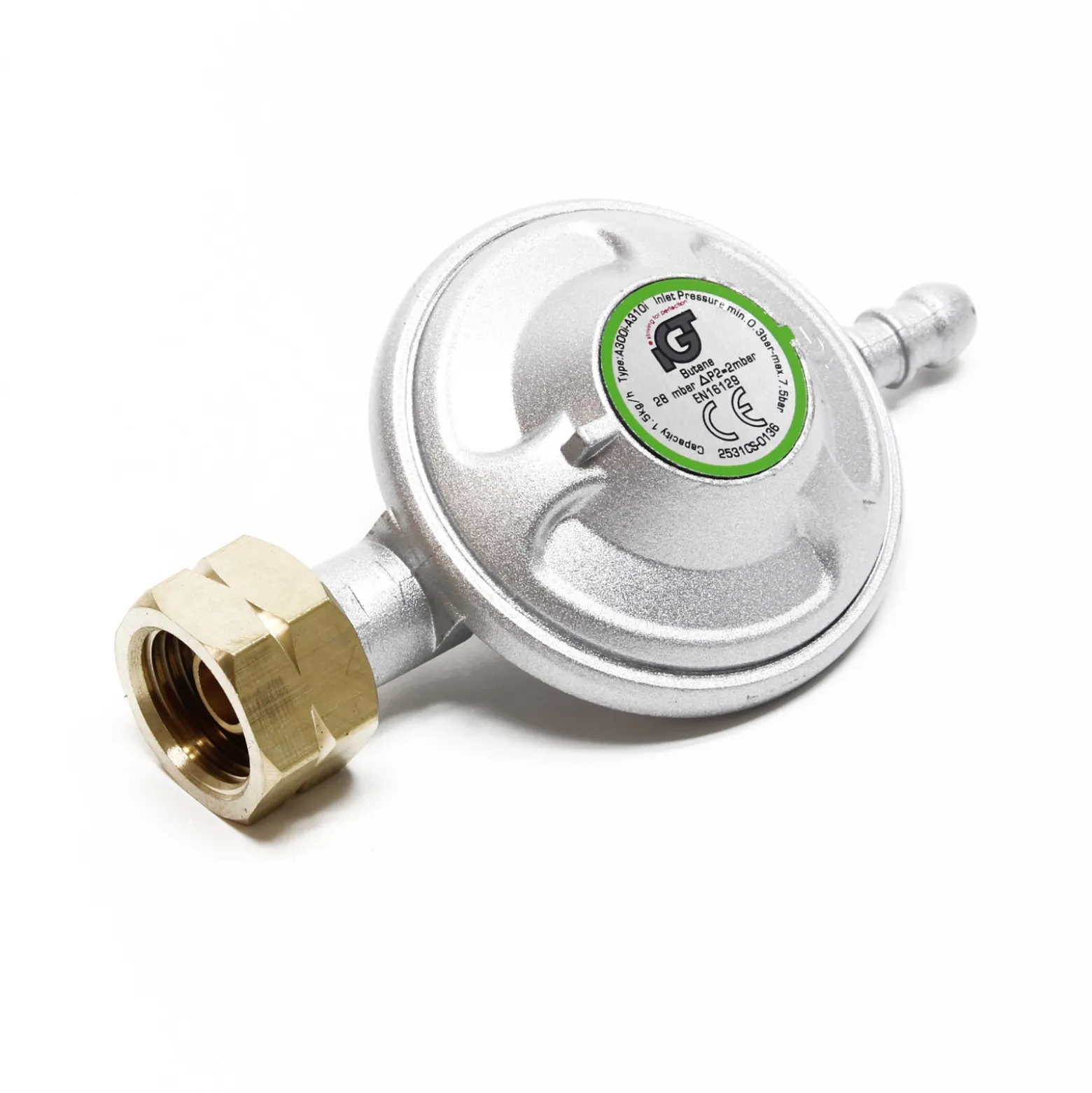 Wiltec Druckminderer auf 28mbar mit 1,5m Propanschlauch kompatibel für Italien Gasdruckregler Druckregler Gasregler Gasdruckminderer