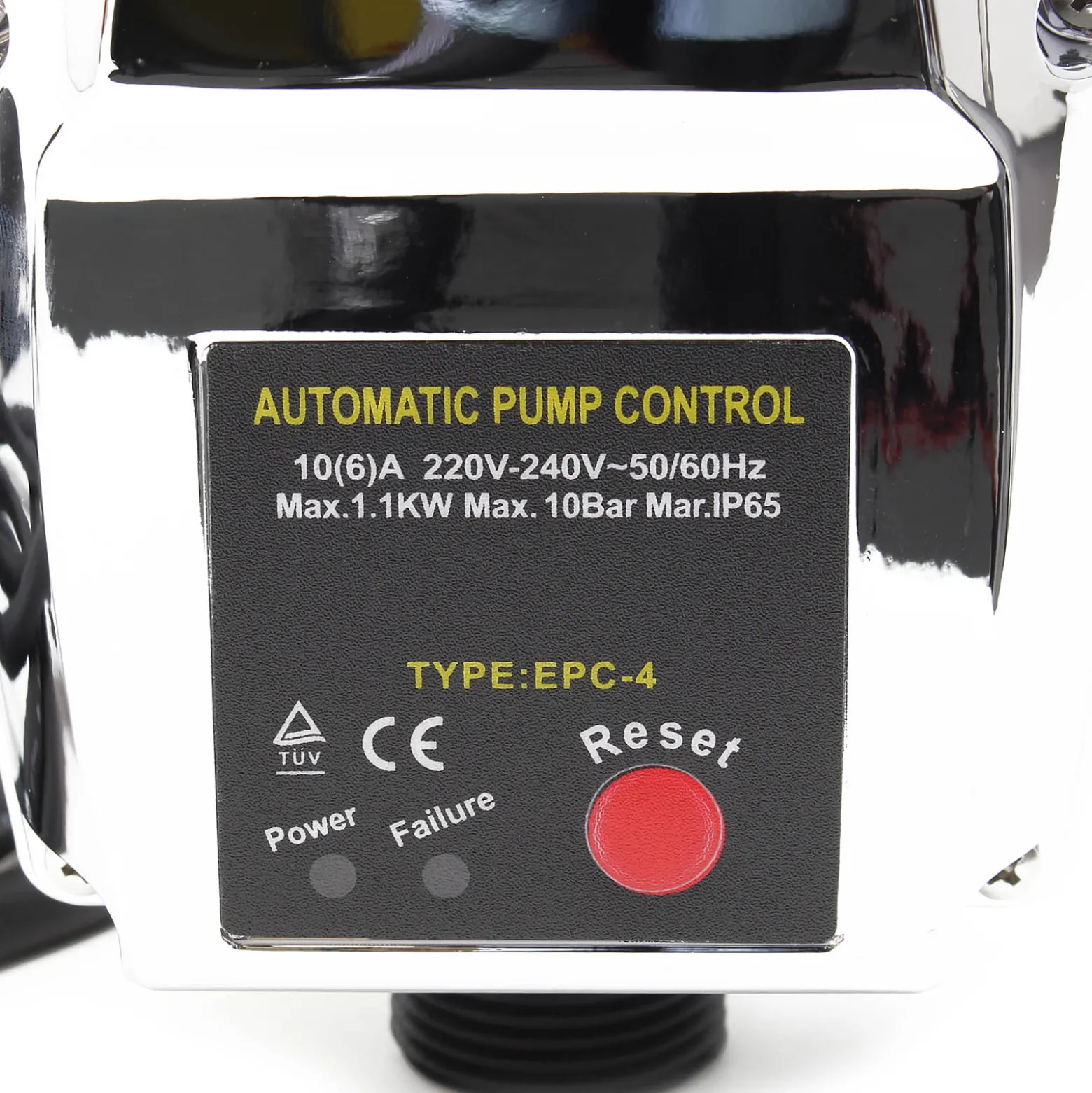 Wiltec Druckschalter EPC-4 230V 1-phasig bis 10 bar, Druckwächter mit Trockenlaufschutz für Hauswasserwerke und Pumpen, zuverlässige Pumpensteuerung