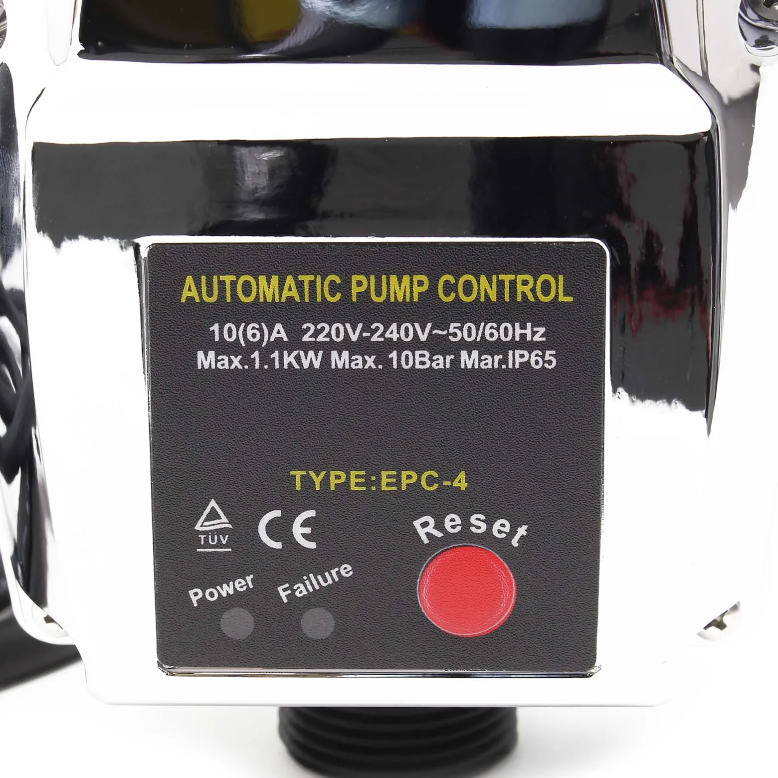 Wiltec Druckschalter mit Kabel EPC-4 230V 1-phasig bis 10 bar, Druckwächter mit Trockenlaufschutz für Hauswasserwerke und Pumpen, zuverlässige Pumpensteuerung