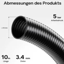 Wiltec Druck- und Saugschlauch 10m Teichschlauch 50mm (2