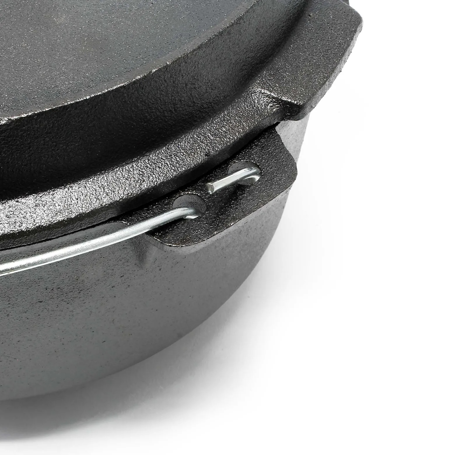 Wiltec Dutch Oven 3l mit Untersetzer und Deckelheber, Kochtopf aus Gusseisen für Lagerfeuer und Camping