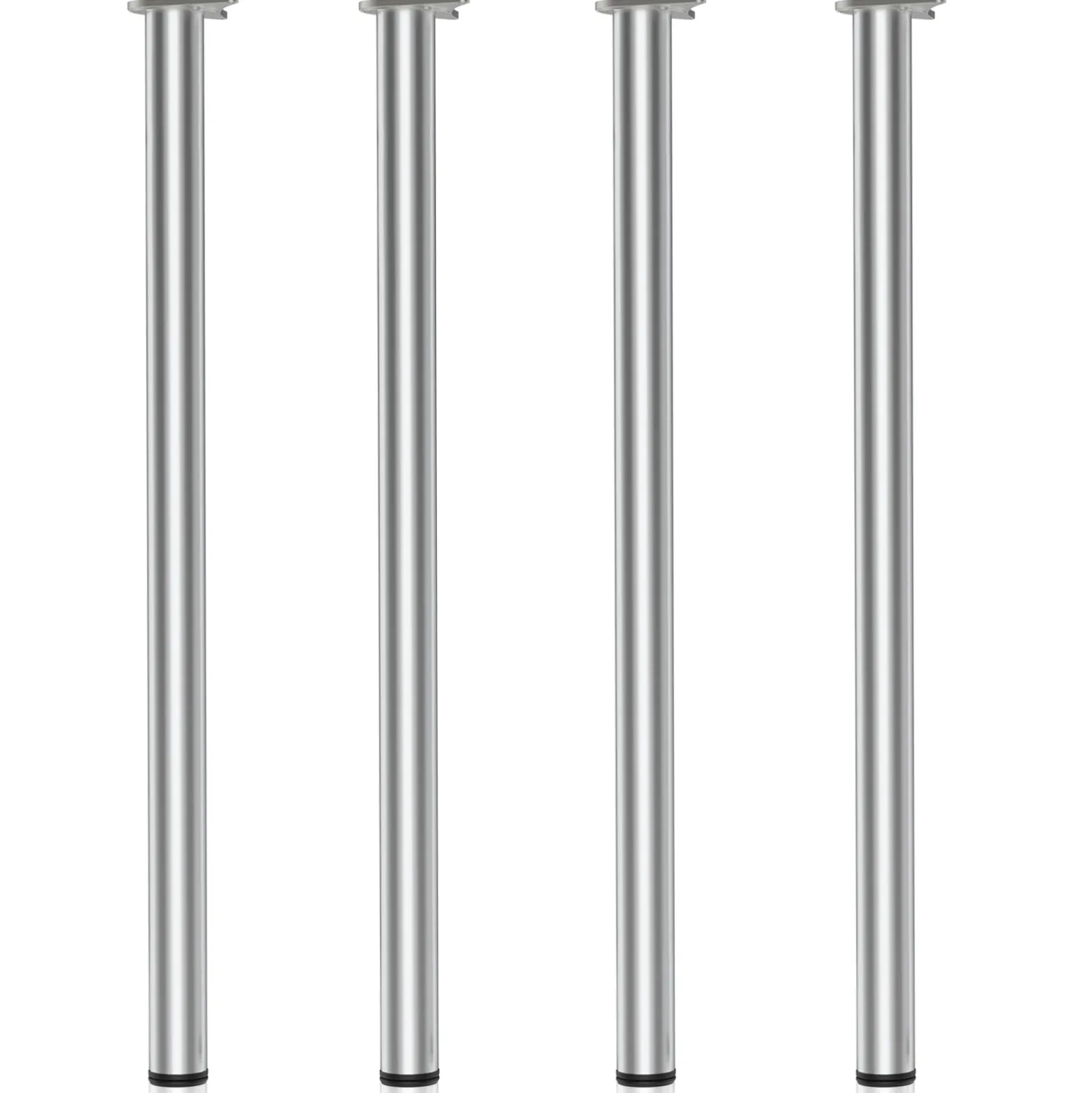Wiltec Edelstahl Tischbein 4er Set Möbelfuss Verstellbar Ø60mm 1100mm Nickel