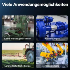 Wiltec Elektromotor 1-phasig, Elektro Motor 4-polig 1,5 kW, Einphasen Wechselstrommotor 1450 U/min, Induktionsmotor Aluminium, kompakter Motor