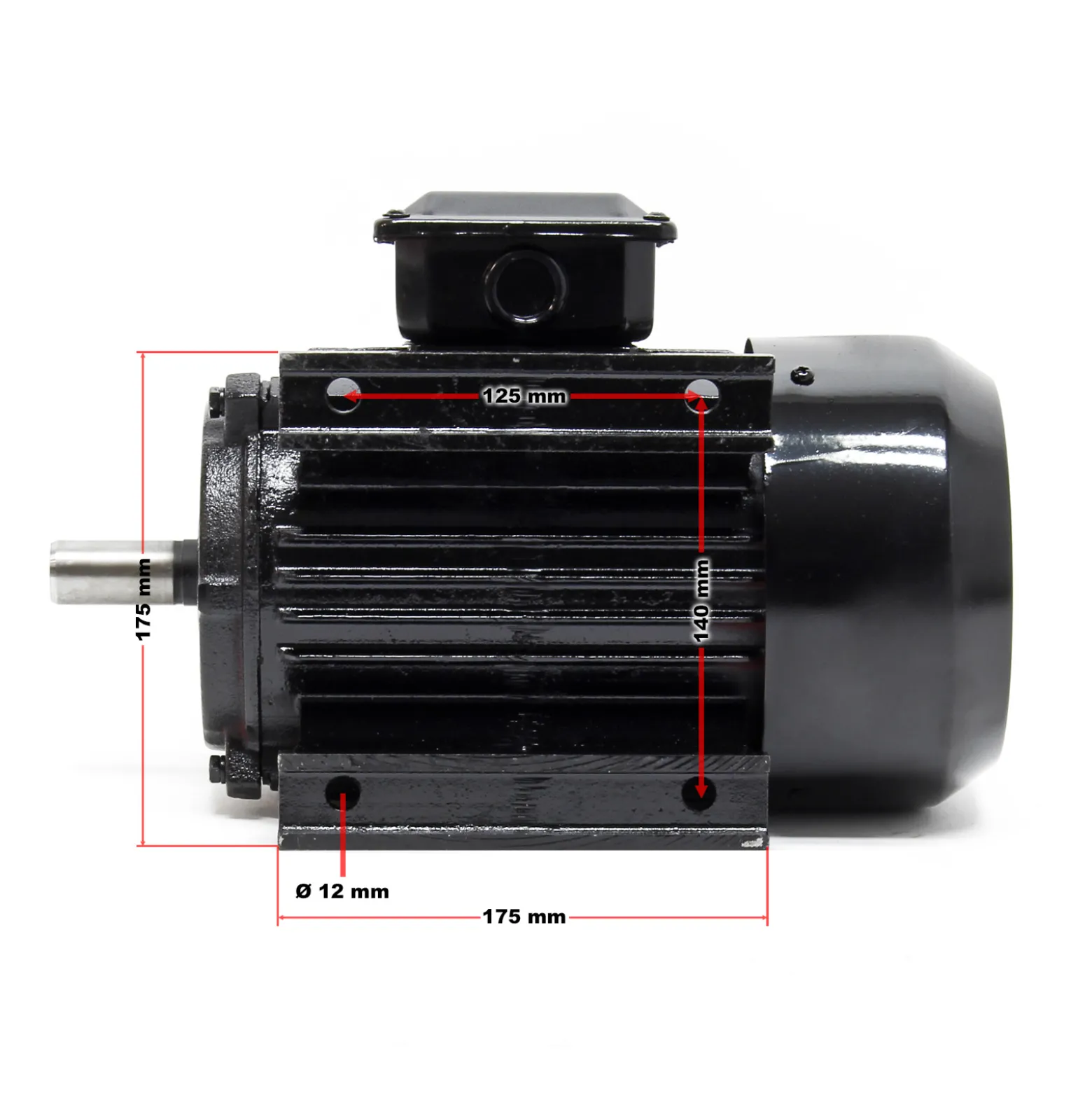 Wiltec Elektromotor 400 V 2,2 kW (3 PS) 3-phasig 2-polig E-Motor in Bauform B3 2830 U/min mit Aluminiumwicklung, Drehstrommotor