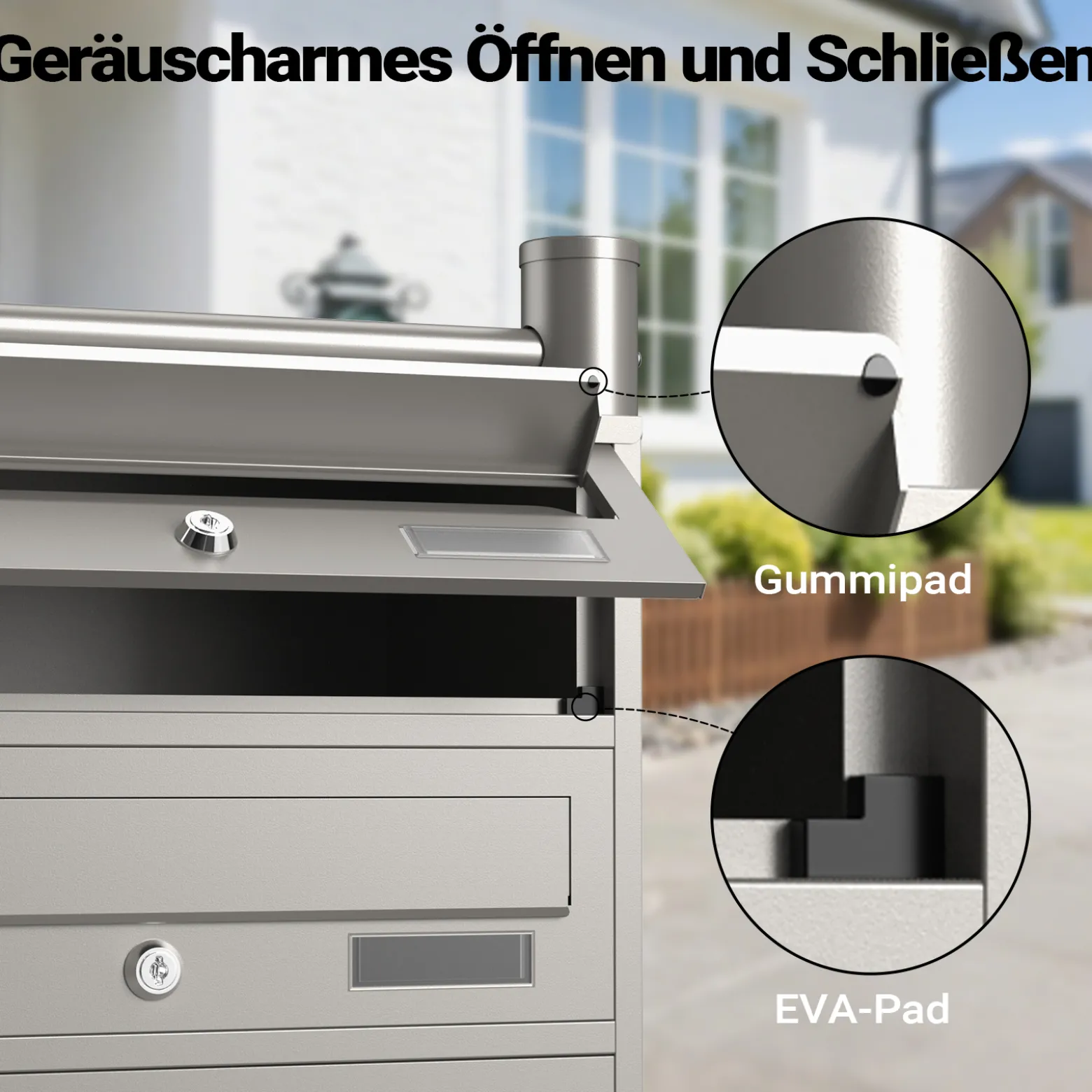 Wiltec 8er Briefkastenanlage Edelstahl 945 x 270 x1500 mm, Standbriefkasten mit 2x4 Fächern, Schlüssel und Namensschild, Briefkasten Postkasten mit Ständer