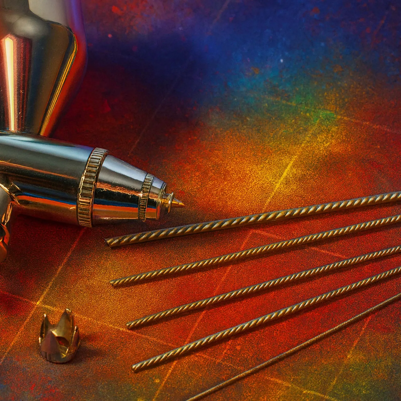 Wiltec 5er Reinigung Set Reinigungsdraht Düsennadeln, Düsenreinigungsnadel für Airbrushpistolen und Düsen, Airbrush Zubehör