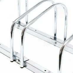Wiltec Fahrradständer für 5 Fahrräder, 1305x320x265 mm, grau Stahl, für Bodenmontage geeignet, Reihenparker Fahrradbügel