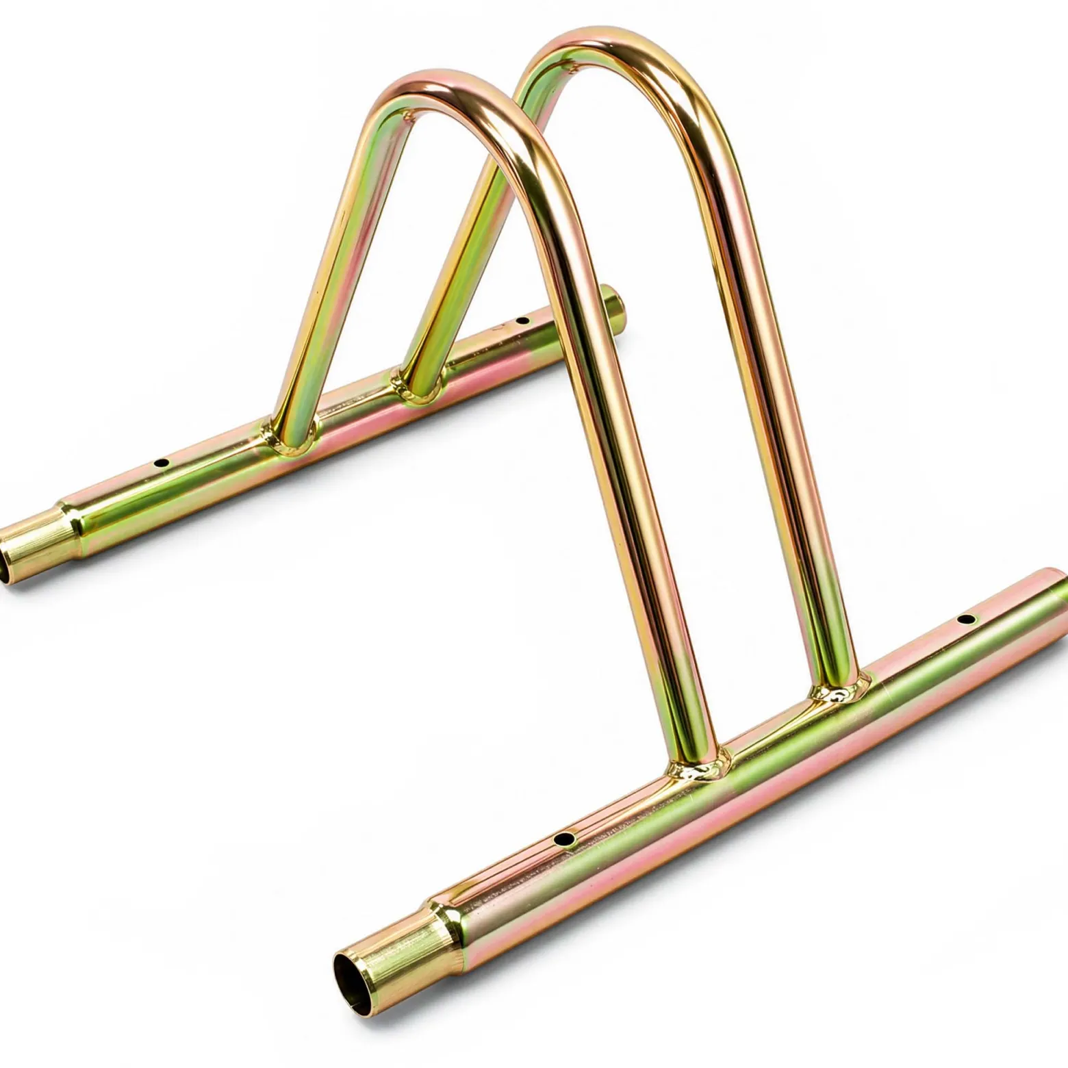 Wiltec Fahrradständer für 1 Fahrrad 39,5x39x26cm aus eloxiertem Stahl beliebig erweiterbar, zur Bodenmontage Fahrradbügel Seitenständer