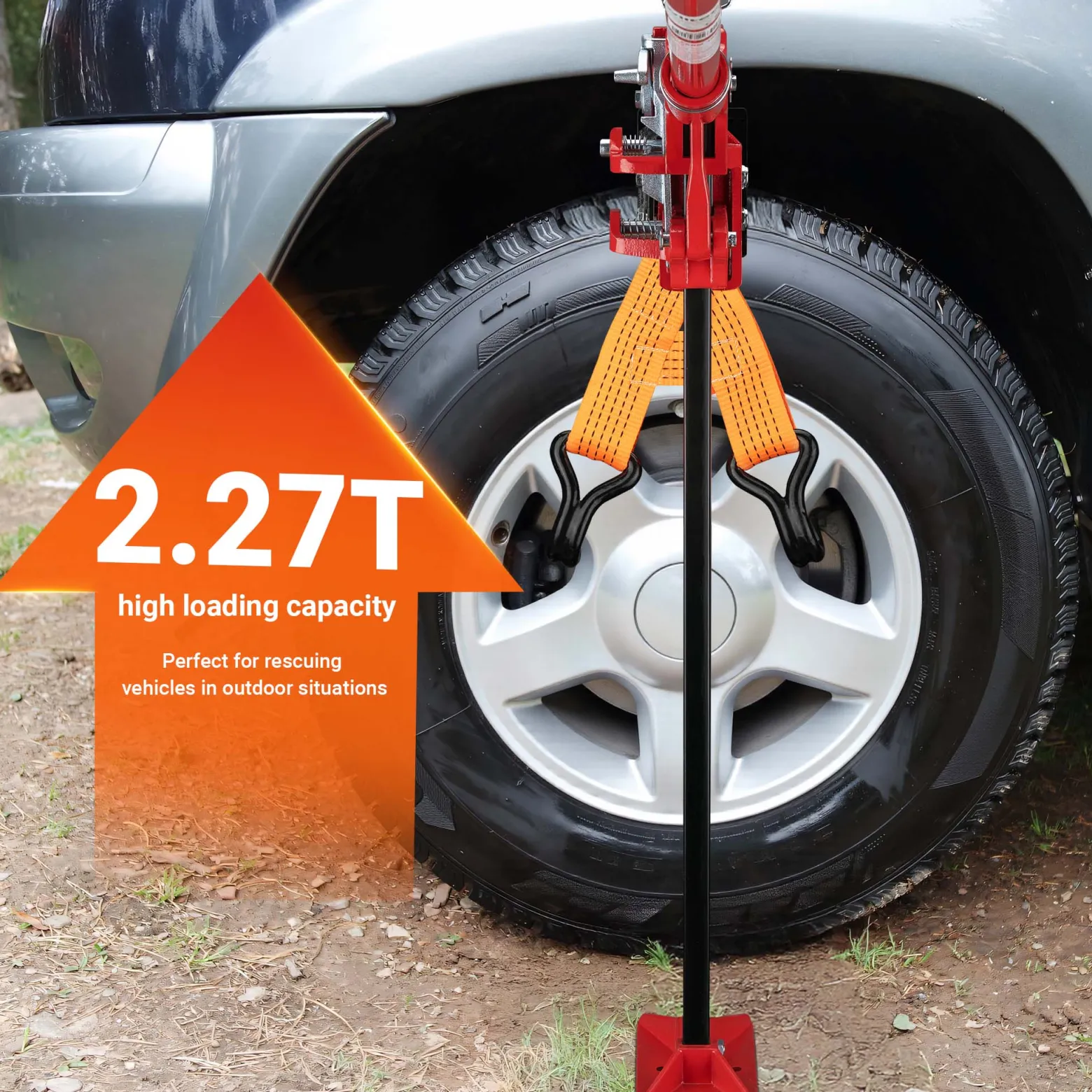Wiltec Farm Jack – Allzweck-Set für Gelände, Wagenheber bis 3000 kg mit Stützplatte, Radhalterung, Stoßstangen-Adapter, Winden- & Klemmbefestigung