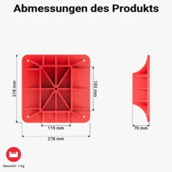 Wiltec Farm Jack – Kompakt-Set für ATV/Anhänger, Wagenheber bis 3000 kg mit Unterlegplatte und Radhebe-Adapter