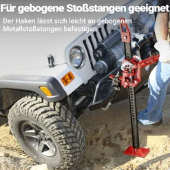 Wiltec Farm Jack – Profi-Set für extreme Einsätze, Wagenheber bis 3000 kg mit Stützplatte, Radhebe-Adapter, Stoßstangen-Adapter, Reserverad-Halterung, Winden- & Klemmbefestigung