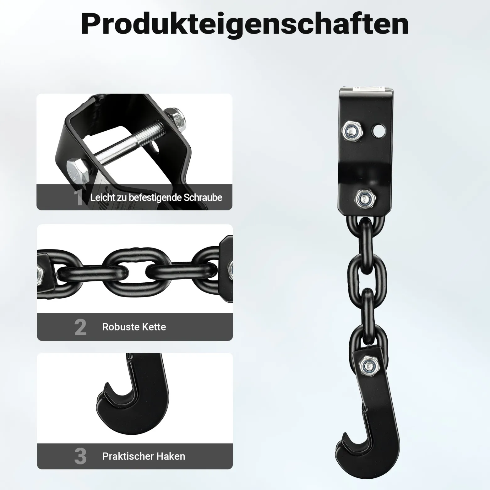 Wiltec Farm Jack Stoßstangenadapter bis 1361 kg, Wagenheberadapter für Stoßstange, Farm Jack Zubehör Stahl, Wagenheber Adapter für schnelles Anheben