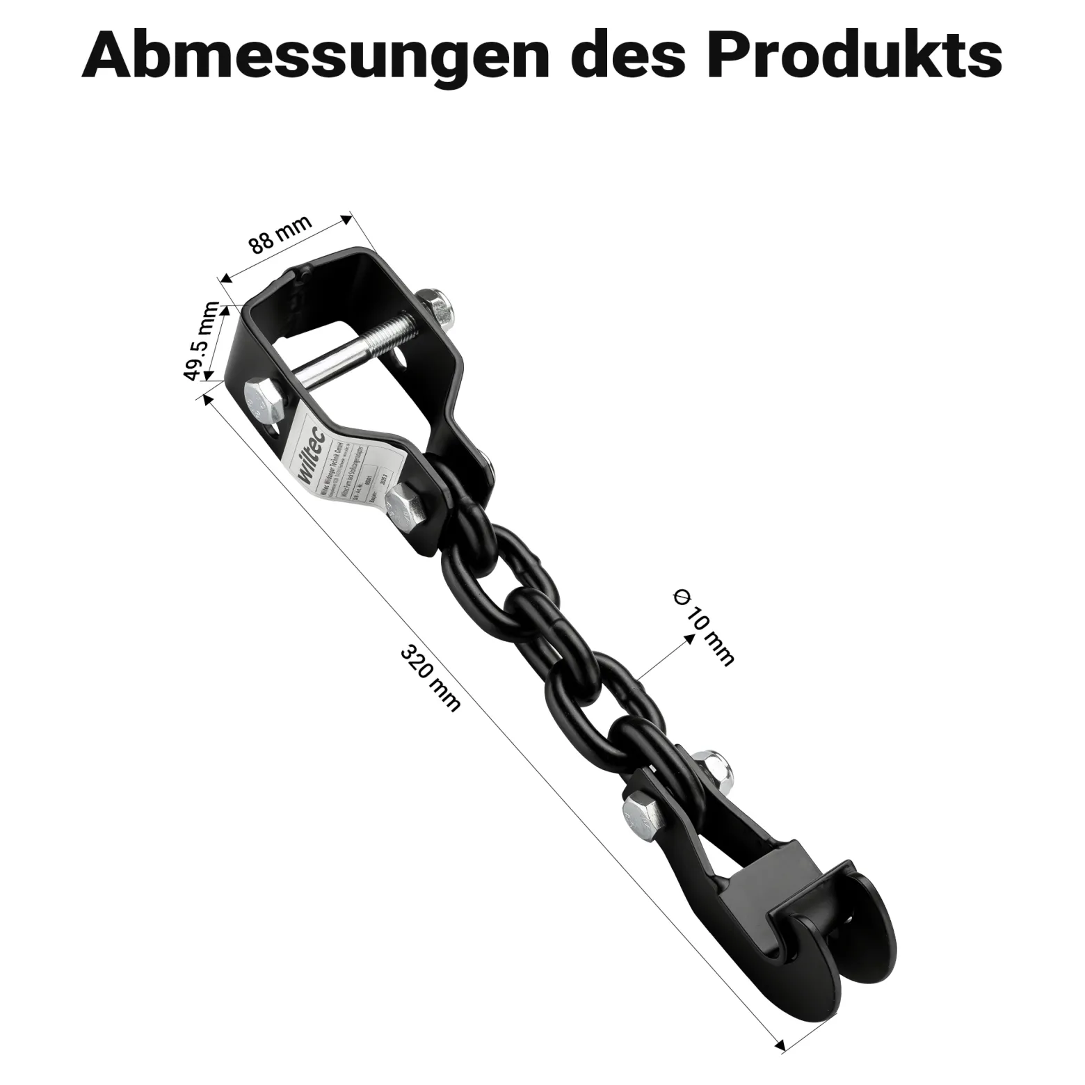 Wiltec Farm Jack Stoßstangenadapter bis 1361 kg, Wagenheberadapter für Stoßstange, Farm Jack Zubehör Stahl, Wagenheber Adapter für schnelles Anheben