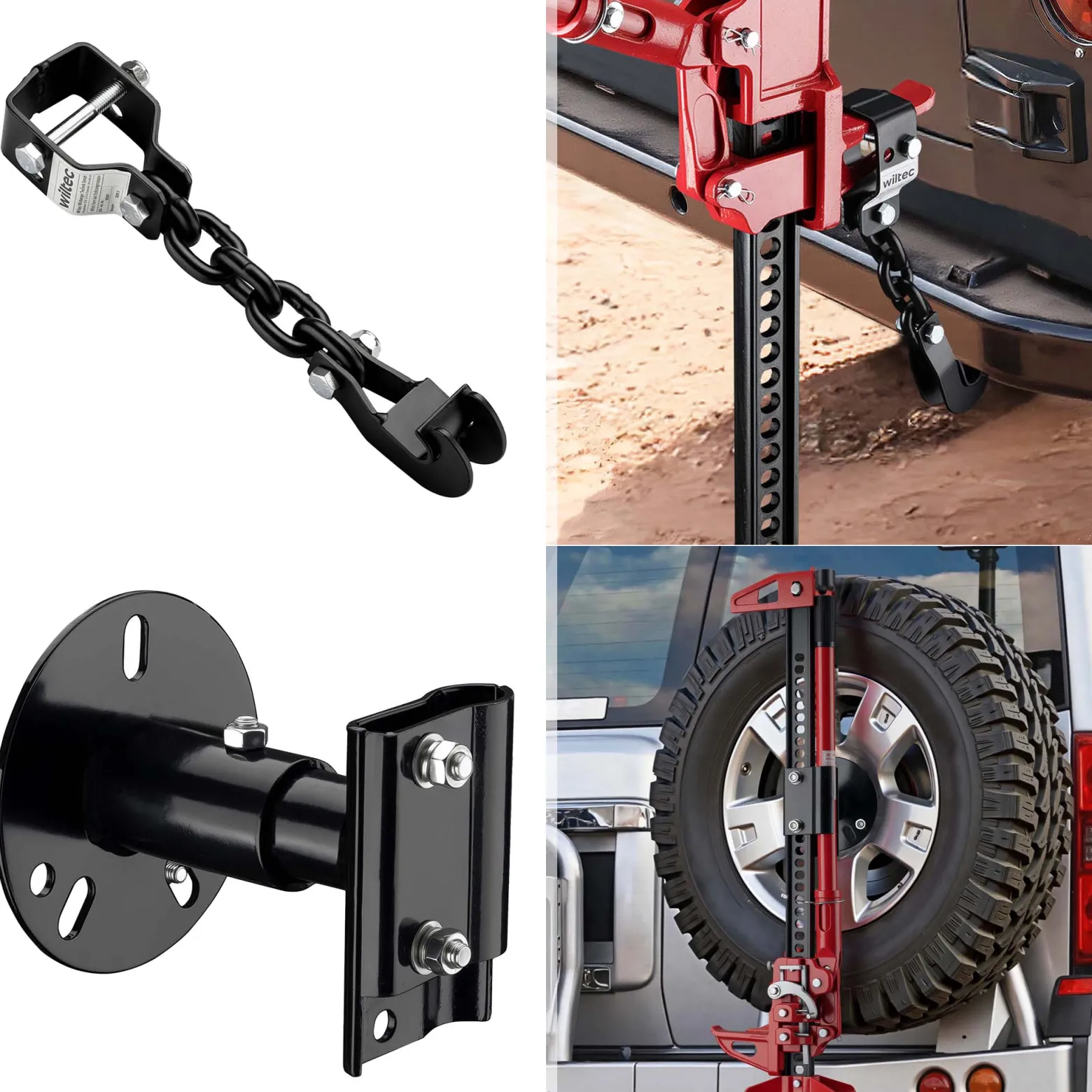 Wiltec Farm Jack – Stoßstangen-Set, 48" Wagenheber bis 3000 kg mit max. Hubhöhe 105 cm plus Stoßstangen-Adapter