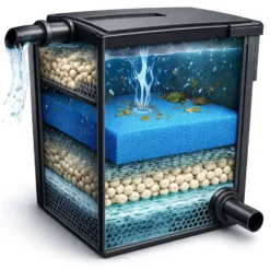 Wiltec Filtermatte Schaumstoff 50 x 50 x 5 cm feine Porung 30 ppi für Teichfilter Aquarienfilter Aquarium Filter Außenfilter Wasser