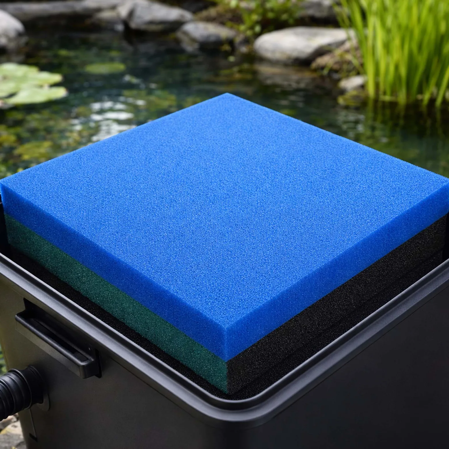 Wiltec Filtermatte Schaumstoff 50 x 50 x 10 cm mittlere Porung 20 ppi für Teichfilter Aquarienfilter Aquarium Filter Außenfilter Wasser