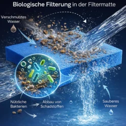 Wiltec Filtermatte Schaumstoff 50 x 50 x 10 cm mittlere Porung 20 ppi für Teichfilter Aquarienfilter Aquarium Filter Außenfilter Wasser