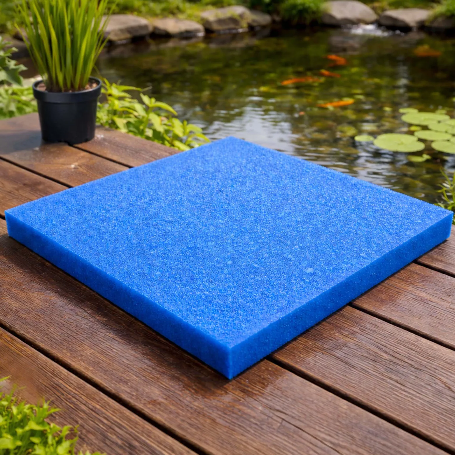 Wiltec Filtermatte Schaumstoff 50 x 50 x 3 cm feine Porung 30 ppi für Teichfilter Aquarienfilter Aquarium Filter Außenfilter Wasser