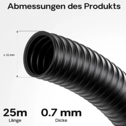 Wiltec Flexibler Förderschlauch 25m Spiralschlauch 32mm (1 1/4