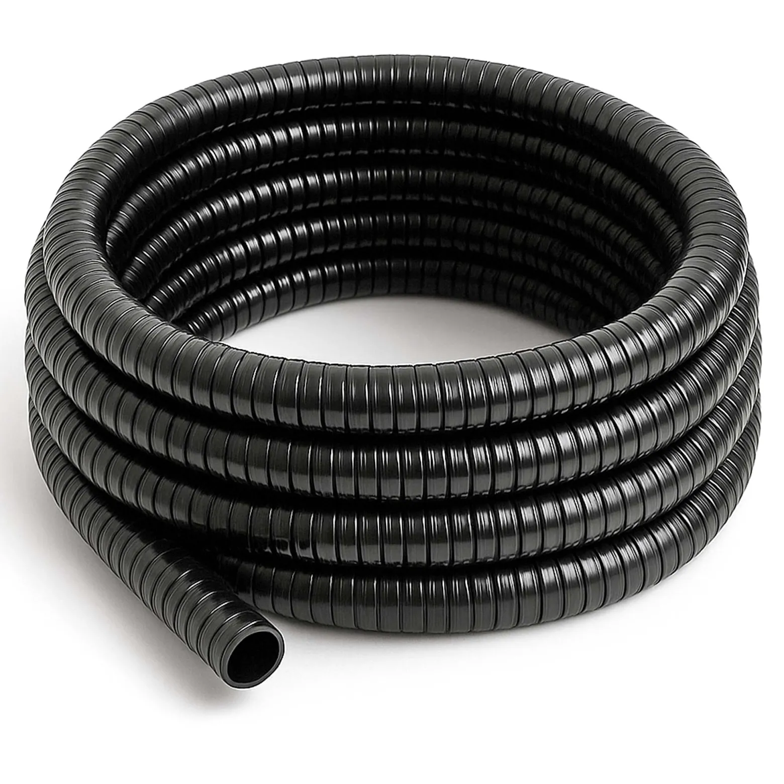 Wiltec Flexibler Förderschlauch 50m Spiralschlauch 19mm (3/4") schwarz mit Verstärkungsspirale Bewässerung Wasser Teich