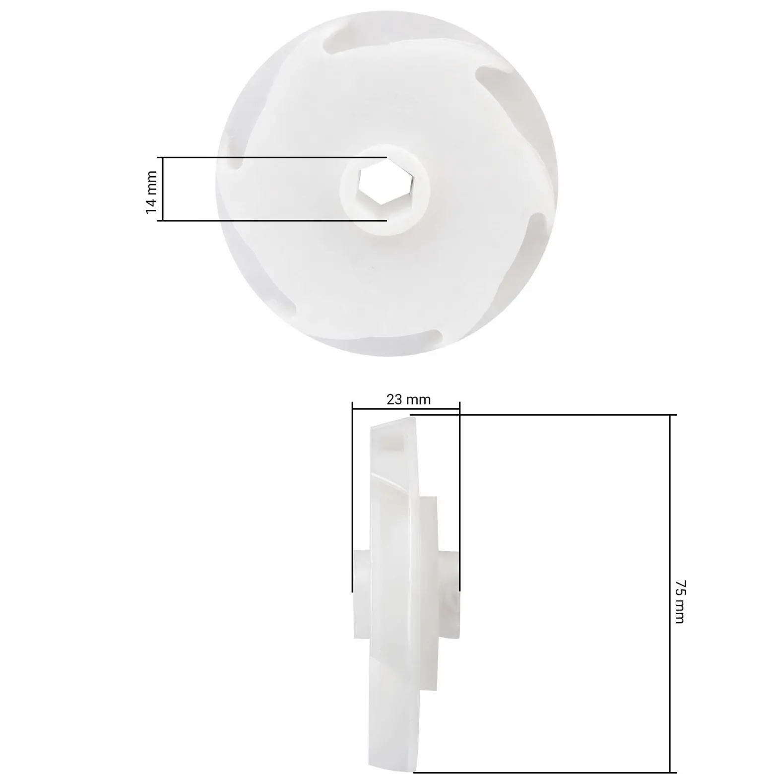Wiltec Flügelrad für Tiefbrunnenpumpe Ø 75 x 22,8 mm Ersatzteil für Brunnenpumpen